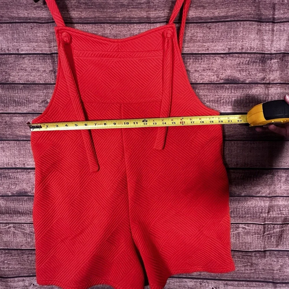 See and Be Seen Orange Textured Tie Strap Romper Shortalls Size M P7173 - Picture 8 of 8